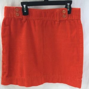 NWOT ANN TAYLOR LOFT ORANGE CORDUROY SKIRT 0 RETRO